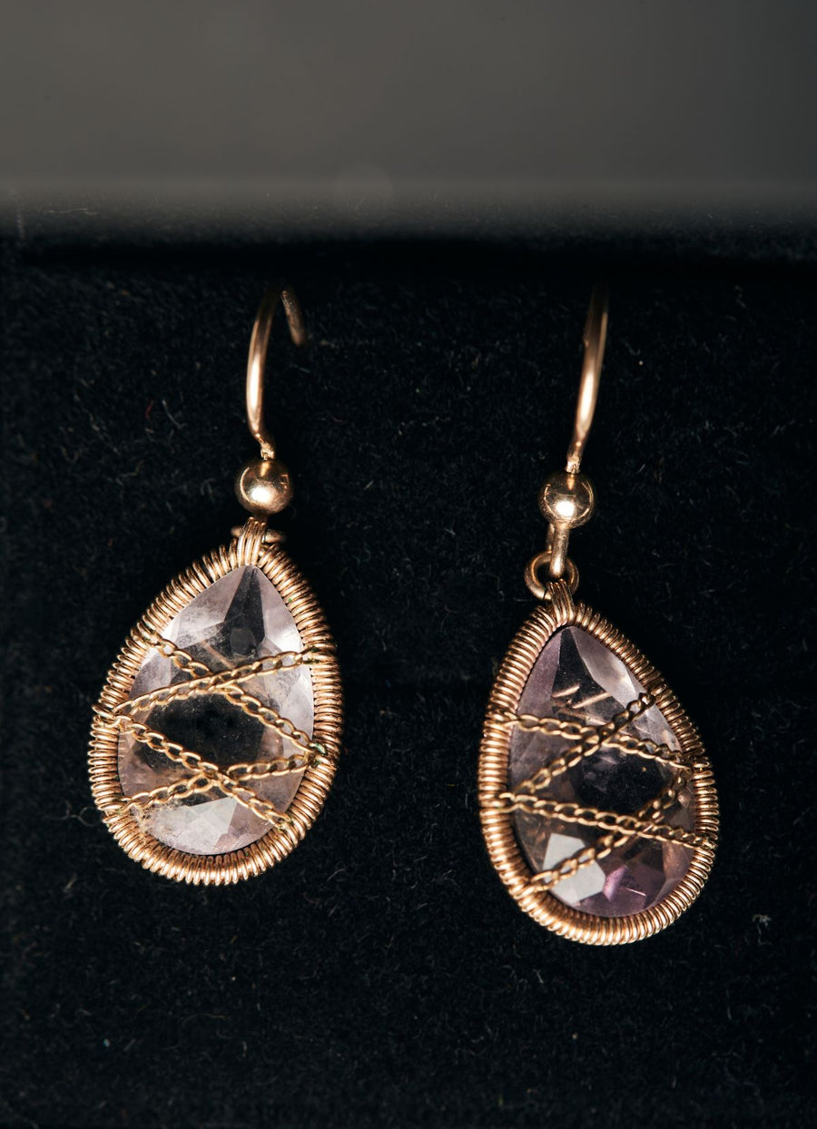 Morganite Earrings with Rose Gold
