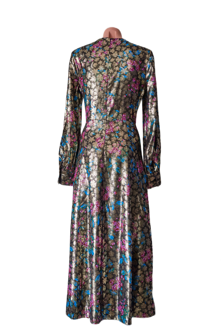 Metallic Floral Print Dress