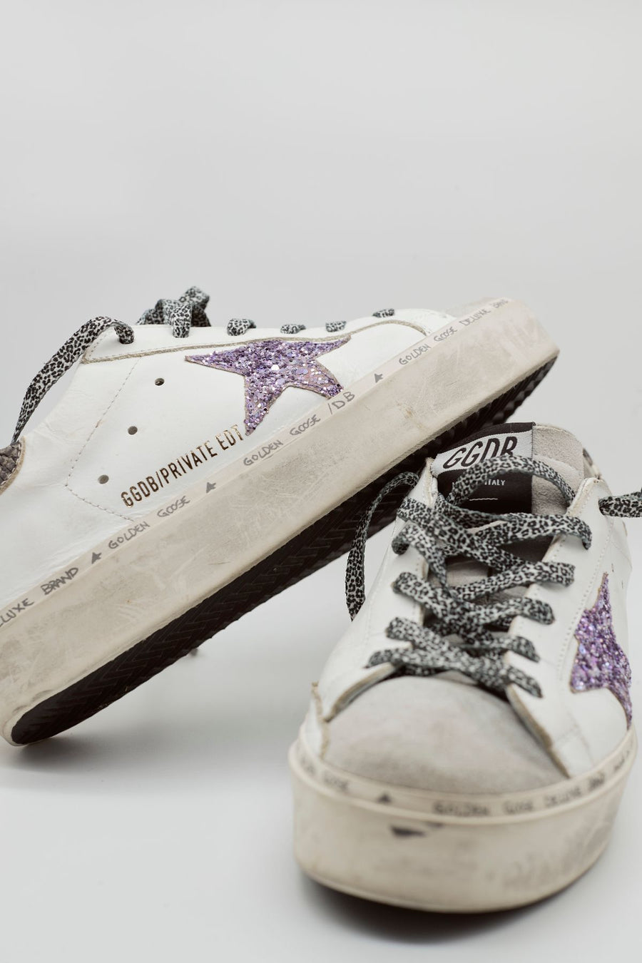 Purple Glitter Mid Star and White Body Sneakers